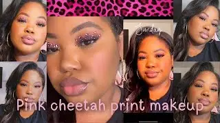Pink Leopard Makeup Tutorial with matching press on nails! | Itsgivingashley