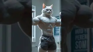 Buff Cat Joins the Gym! 🐾💪 and become a bodybuilding champion #ai #bodybuilding #motivation