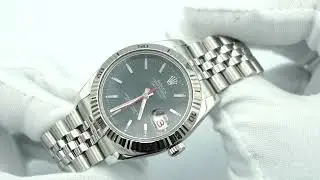 Rolex 116264 Datejust Turn-O-Graph Fluted Bezel Grey Dial Jubilee Bracelet Complete Set 2008