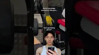 Testing gardening gloves at the gym