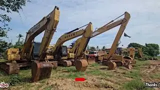 Heavy Equipment Yard Excavators Rollers & More Ready for Work