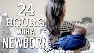 24 HOURS WITH A NEWBORN BABY || DAY IN THE LIFE  OF A MOM OF 2 || BETHANY FONTAINE