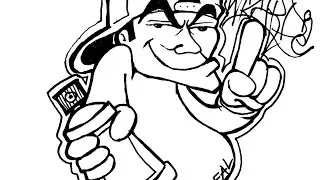 Drawing spraycans and a characters