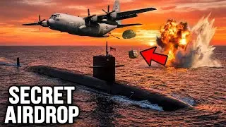 Giant US Submarine Gets Special Airdrop in the Middle of Ocean