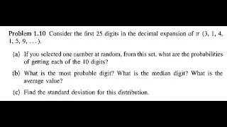 Introduction to Quantum Mechanics (2E) - Griffiths, P1.10: Probability, Mean, Median, Variance