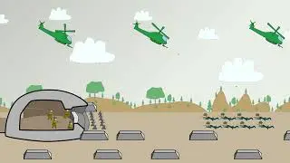 French AK soldiers and helicopters defended bunkers against German STG44 assault rifle soldiers