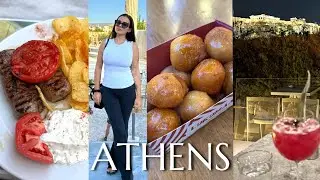 A Day in Athens, Lukumades, Acropolis rooftop view, Kebab, walking around in Greece