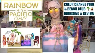 🌈Rainbow High🌈 Pacific Coast Color Change Pool & Beach Club Unboxing & Review