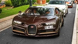 Brown Carbon Bugatti Chiron in Monaco - StartUp and SOUND !