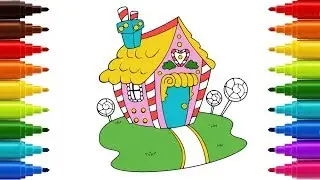 How to Draw Colorful Doll Candy House | Art Colours for Kids with Colored Markers