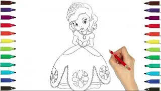 Princess Sofia Drawing, Coloring and Painting for Kids & Toddlers @World-of-Colors