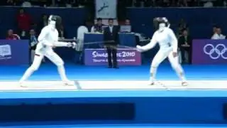 YOG 2010 Fencing Mixed-Event Finals 3/4 (Women's Epee) Italy Vs Poland