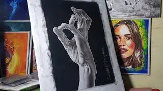 Hyperrealistic charcoal hand drawing 🖌️🎨