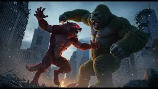 King Kong attacks Giant Red Werewolf | Urban War: The Ultimate Monster Showdown