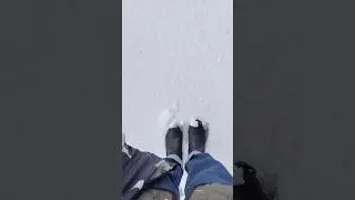 Walking on a snowy road
