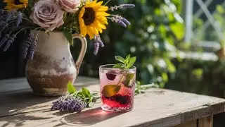 Blackberry Mint Cocktail + Dreamy Late Summer Flower Arrangement  Seasonal DIY