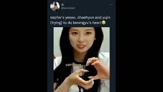 Kep1er doing Beomgyu&rsquo;s heart vs yujin #kpop #shorts #kep1er #heart #yujin