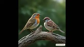 Two Birds on Branch | Robin Bird | Sparrow | Nature Photography | #tinyearthtales