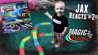 MAGIC TRACKS As Seen On TV 11Ft Speedway Glow In The Dark Track Toy Review Jax Reacts #2