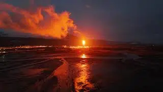 Erie Video Flare Lighting Up The Douglas Channel Kitimat BC @dusk #flare #djimini4pro #dusk #drone