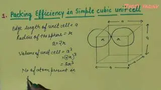 Packing efficiency in simple cubic unit cell(chapter-The Solid State)