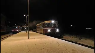 MAN-Triebwagen mit Güterwagen in Wasserburg am 29.12.2017