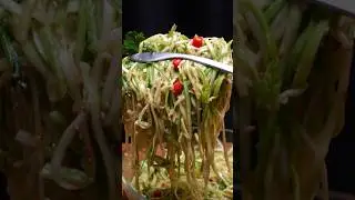 🥒 Zucchini Noodles in Spicy Tangy Sauce |  (ASMR Sound On) #cooking #asmr