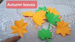 Easy autumn leaves |paper craft| DIY |drawing 