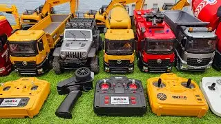Rc dump truck E 590 skala 1:18, excavator cat, truk molen, truck trailer, mixer truck huina