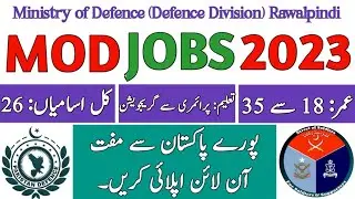 MOD Jobs 2023 | Ministry of Defence Jobs 2023 | Govt Jobs 2023