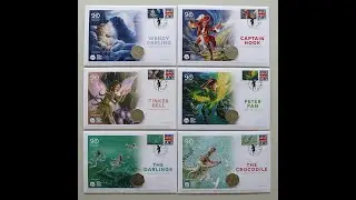2019 The Peter Pan Complete 50p Pence Isle of Man Coin Cover Collection - First Day Covers IOM