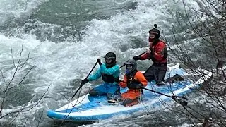 The Giant SUP Returns! Upper Clackamas River. Hole in the wall to Toilet Bowl. 1440 cfs