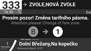 Hlášení linky 333 z Kačerova do Nové Zvole