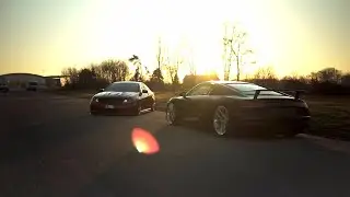 Bagged Benz C63 x Static Audi R8 V10