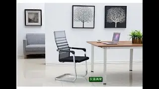 Homegenic S Type Cantilever Mesh Office Visitor Chairs (Stainless Steel) Rectangular Pipe