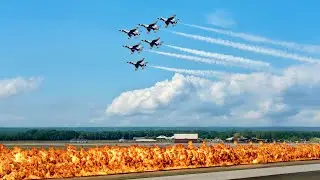 Thunderbirds Pyro Demo | Epic Vapor | Battle Creek Airshow 2025 | 4K