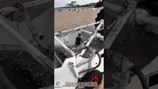 Work tool beach sand cleaner with automatic screening system