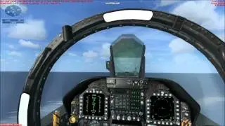 How to land a F-18 on an aircraft carrier in FSX.