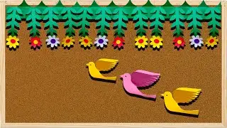 Make BEAUTIFUL BORDER with Hanging FLOWERS & LEAVES | DIY