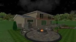 Incredible 3D Hardscape Design with Landscape Lighting
