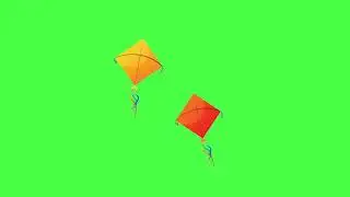 2 Kites Flying Green Screen | No Copyright