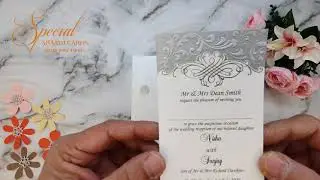 Silver Wedding Card with Embossed Pattern || BA2544 || Special Shaadi Cards