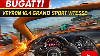 Bugatti Veyron 16.4 Grand Sport Vitesse 🔥Race Track Pe Full Speed | Pops & Bangs 💥 | 334 Top Speed 🫨