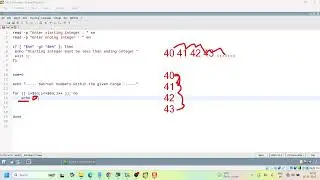 III SEM BCA AIML SEP - OS Lab - A7 - Вывести все натуральные числа между двумя целыми и найти сумму.