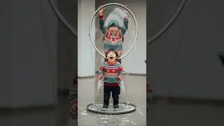 Surprise bubble for baby brother 🤣👶🏻❤️ watch his priceless reaction #babyfun #siblings #cutemoments