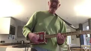 Come together, The Beatles.. LESSON on 3 string cigar box guitar..