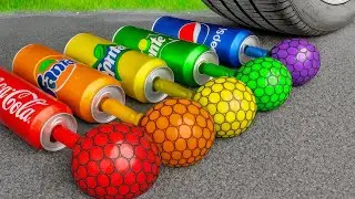 Crushing Experiments! Car vs Crunchy & Soft Things! Coca-Cola, Fanta, Mirinda, Mnt Dew | Crunchy Ex