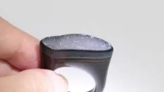 RI01011008 Black Agate Druzy Ring Shining
