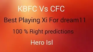 KBFC Vs CFC Playing Xi !! Kerala Blasters Vs Chennaiyin Fc Playing Xi