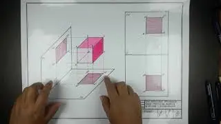 PROYECCIÓN ORTOGONAL DIÉDRICA DE UN  CUBO 4TO SEC. 1RA PARTE